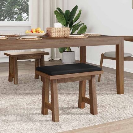 Bänk kudde Konstläder Svart Djup 35 cm