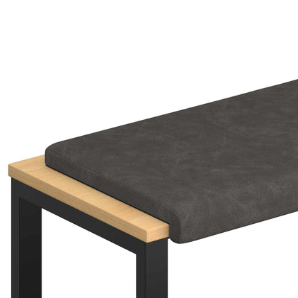 Bänk kudde Konstläder Svart Djup 35 cm