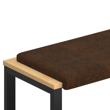 Bänk kudde Faux mockatyg Brun Djup 35 cm