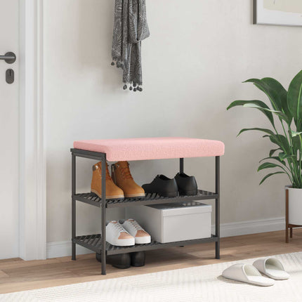 Bänk kudde Sherpa tyg Rosa Djup 35 cm