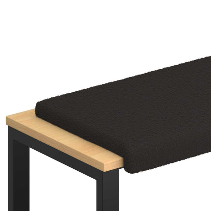 Bänk kudde Sherpa tyg Svart Djup 35 cm