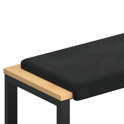 Bänk kudde Sammet (V) Svart Djup 35 cm