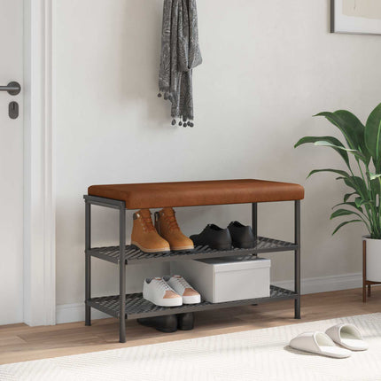 Bänk kudde Konstläder Brun Djup 35 cm