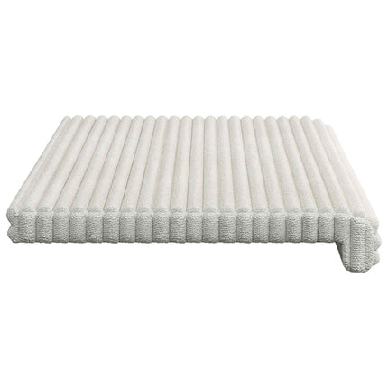 Bänk kudde Plush kordfløyel Gräddvit Djup 35 cm