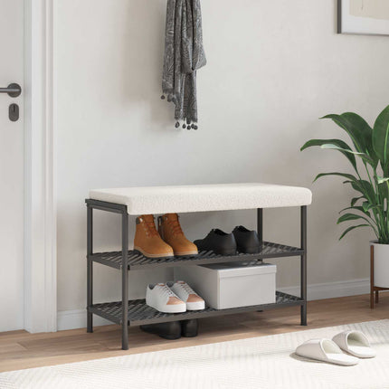 Bänk kudde Sherpa tyg Gräddvit Djup 35 cm