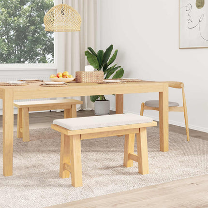 Bänk kudde Sherpa tyg Gräddvit Djup 35 cm