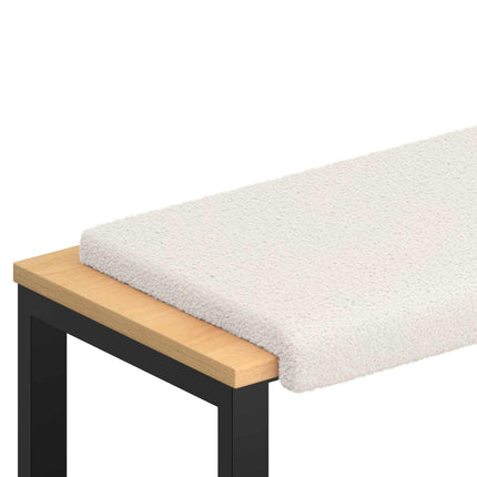 Bänk kudde Sherpa tyg Gräddvit Djup 35 cm