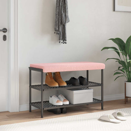 Bänk kudde Sherpa tyg Rosa Djup 35 cm