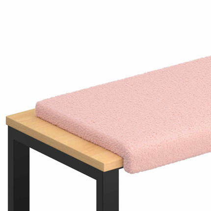 Bänk kudde Sherpa tyg Rosa Djup 35 cm
