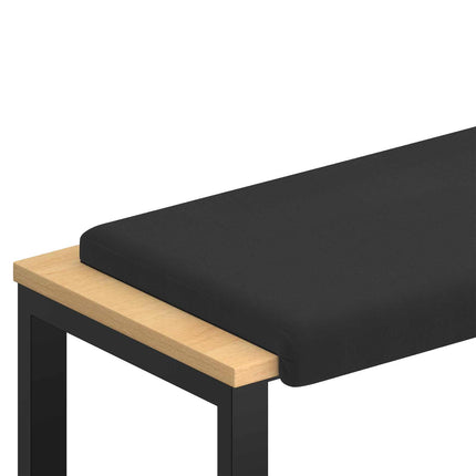 Bänk kudde Texturerad Sammet Svart Djup 35 cm