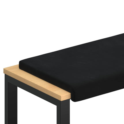 Bänk kudde Sammet (V) Svart Djup 35 cm