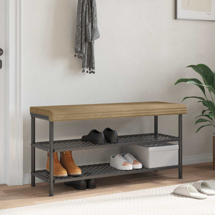Bänk kudde Plush kordfløyel Taupe Djup 35 cm