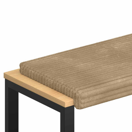 Bänk kudde Plush kordfløyel Taupe Djup 35 cm