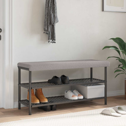 Bänk kudde Sherpa tyg Ljusgrå Djup 35 cm