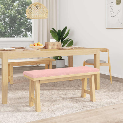Bänk kudde Sherpa tyg Rosa Djup 35 cm