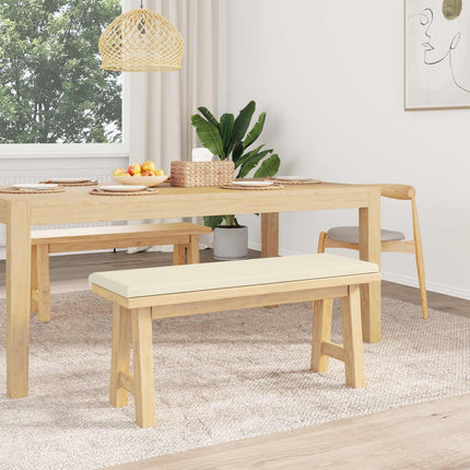 Bänk kudde Texturerad Sammet Gräddvit Djup 35 cm