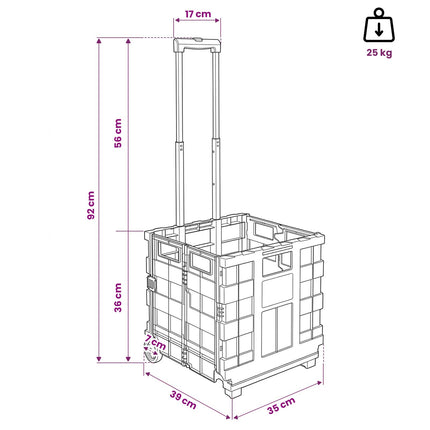 Vagn Svart och Röd 35 x 39 x 92 cm PP och elastomer