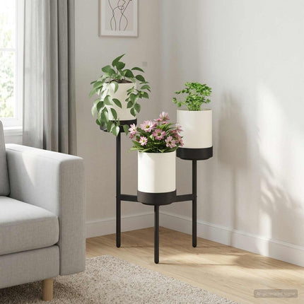 Blomställ Vit 54 x 49 x 81 cm PP och Stål