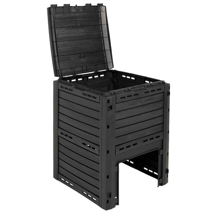Trädgårdskompost Svart 59,5 x 60 x 81,5 cm 280 l 100% PP