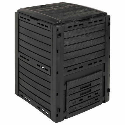 Trädgårdskompost Svart 59,5 x 60 x 81,5 cm 280 l 100% PP