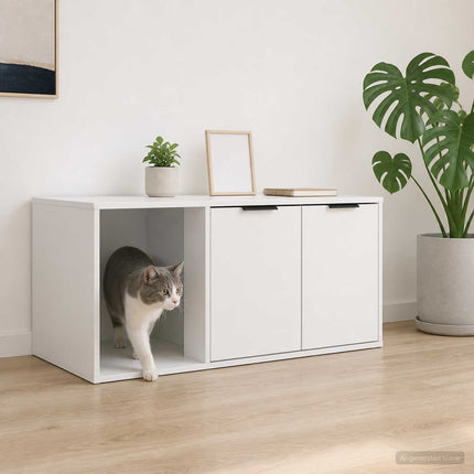 Kattbur Möbler Vit 100 x 49 x 45 cm Konstruerat trä