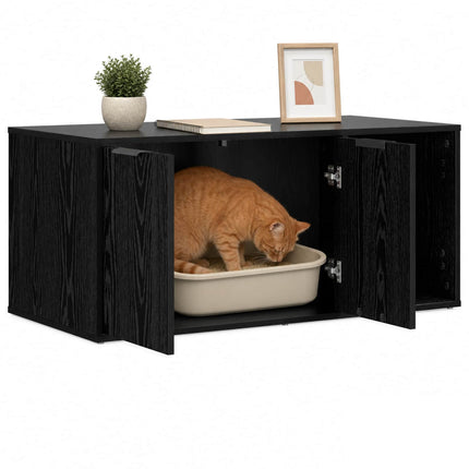 Kattbur Möbler Svart ek 100 x 49 x 45 cm Konstruerat trä