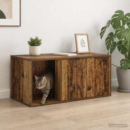 Kattbur Möbler Gammalt trä 100 x 49 x 45 cm Konstruerat trä