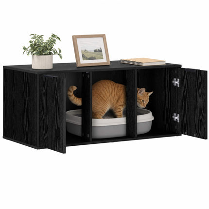 Kattbur Möbler Svart ek 100 x 49 x 45 cm Konstruerat trä