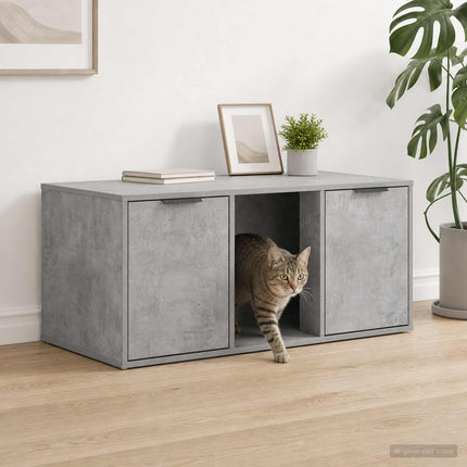Kattbur Möbler Betonggrå 100 x 49 x 45 cm Konstruerat trä