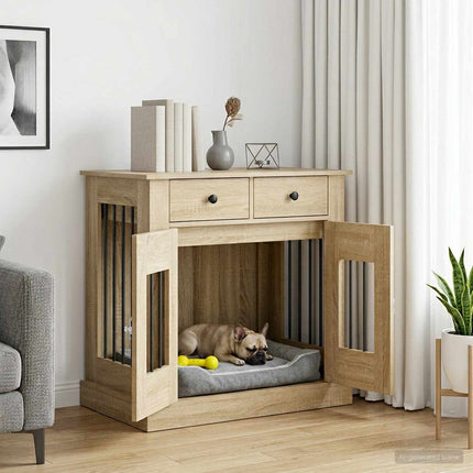 Hundbur möbel Sonoma-ek 80 x 47,5 x 80 cm Konstruerat trä