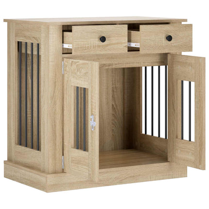 Hundbur möbel Sonoma-ek 80 x 47,5 x 80 cm Konstruerat trä