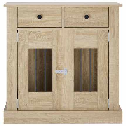 Hundbur möbel Sonoma-ek 80 x 47,5 x 80 cm Konstruerat trä