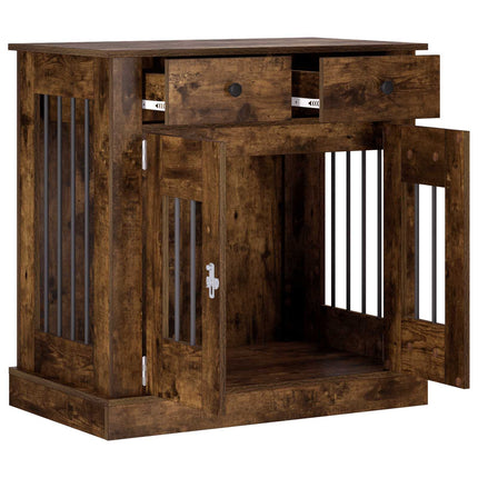Hundbur möbel Rökt ek 80 x 47,5 x 80 cm Konstruerat trä