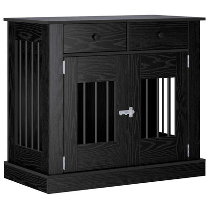 Hundbur möbel Svart ek 90 x 47,5 x 80 cm Konstruerat trä