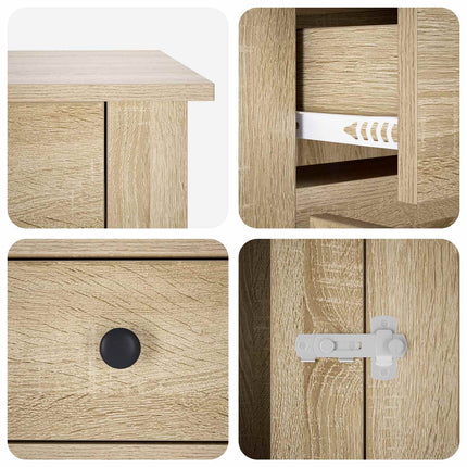 Hundbur möbel Sonoma-ek 90 x 47,5 x 80 cm Konstruerat trä