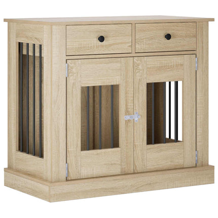 Hundbur möbel Sonoma-ek 90 x 47,5 x 80 cm Konstruerat trä