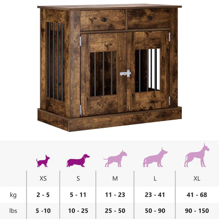 Hundbur möbel Rökt ek 90 x 47,5 x 80 cm Konstruerat trä