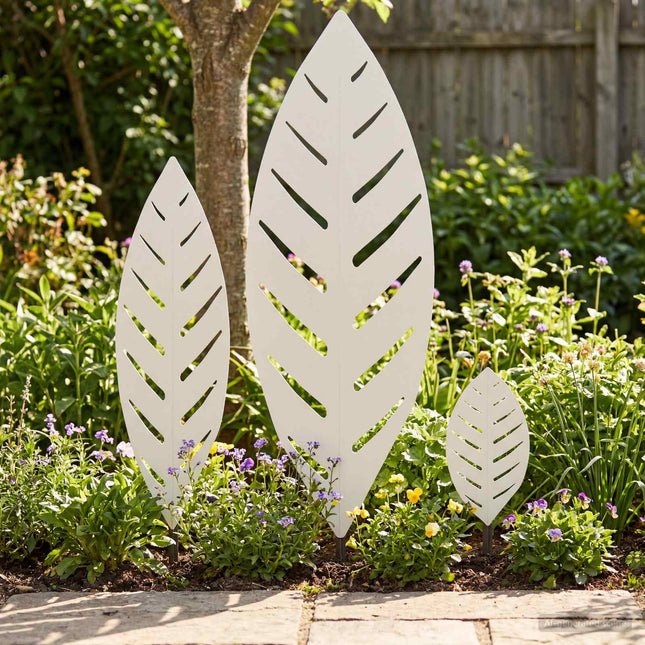 Trädgårdspinne 3 st 116,5 x 35 x 3 cm Stål Vit