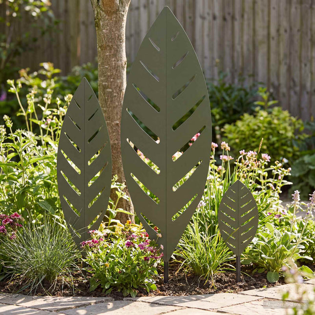 Trädgårdspinne 3 st 116,5 x 35 x 3 cm Stål Olivgrön