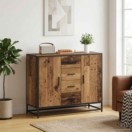 Sideboard Gammalt trä 92 x 35 x 76 cm Konstruerat trä