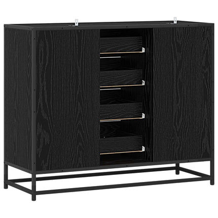 Sideboard Svart ek 92 x 35 x 76 cm Konstruerat trä