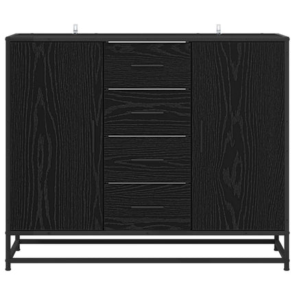 Sideboard Svart ek 92 x 35 x 76 cm Konstruerat trä
