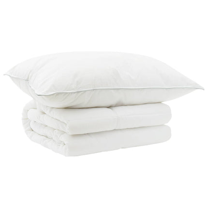 Täcke och kudde set 2 pcs 140x200 cm Sommar 140 GSM Ull Vit
