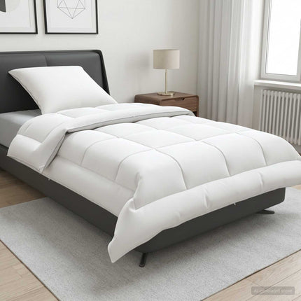 Täcke och kudde set 2 pcs 155x200 cm Sommar 140 GSM Ull Vit