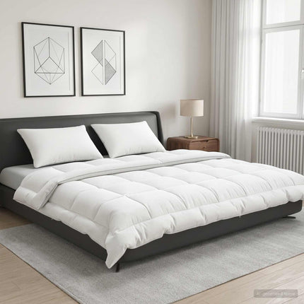 Täcke och kudde set 3 st 240x260 cm Sommar 140 GSM Ull Vit