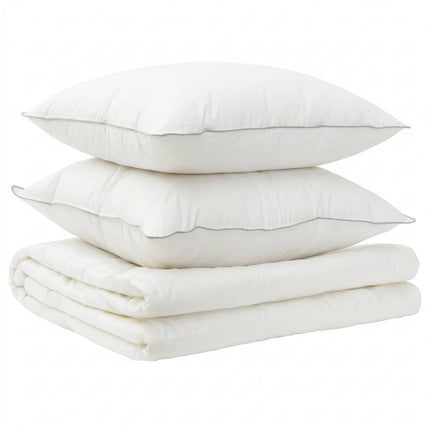 Täcke och kudde set 3 st 220x260 cm Sommar 200 GSM Ull Vit