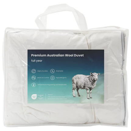 Täcke och kudde set 3 st 140x220 cm Vinter 450 GSM Ull Vit