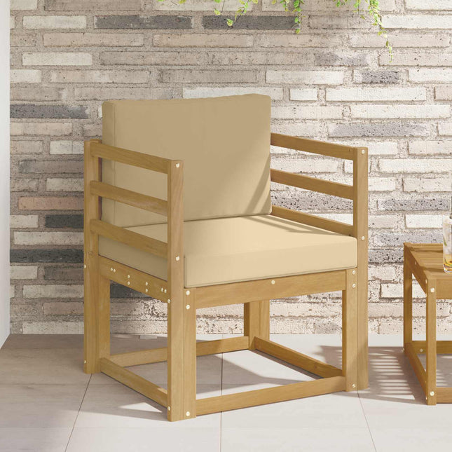 2 Stycke Utomhussoffset Polyester Vit och beige