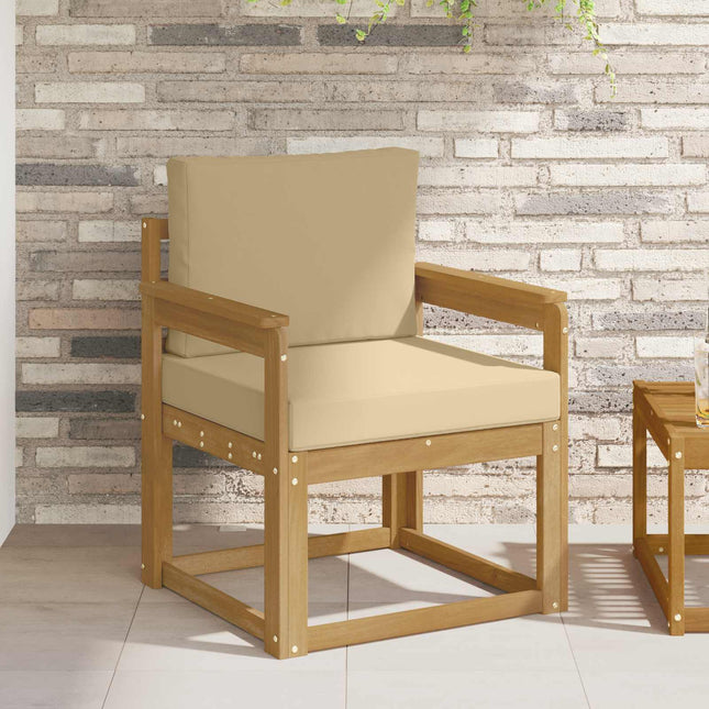 2 Stycke Utomhussoffset Polyester Vit och beige
