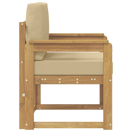 2 Stycke Utomhussoffset Polyester Vit och beige